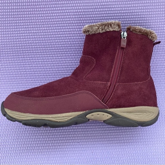 Easy Spirit Excel Cold Weather BOOTIES. Water Resistant Mauve Suede Zip Up 9.5ww - Picture 6 of 9